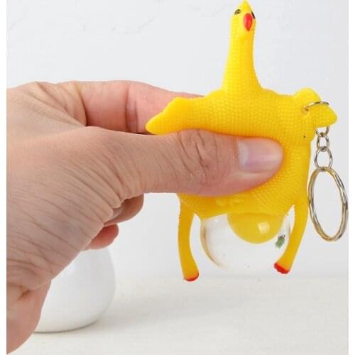 Funny Squishy Chicken Toy Hens Splat Stress Keyring Gadgets Kids Baby Toys