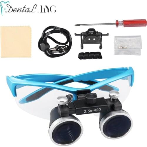 Dental Loupe 2.5X/3.5X Binocular Magnifier Head Wearing Ultralight Adjustable Dentist Surgical Loupes Dental Eyeglasses Pupil