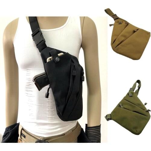 Tactical Multifunctional Concealed Left Right Holster Storage Gun Bag Nylon Shoulder Anti-theft Chest Bag Hunting Accessories