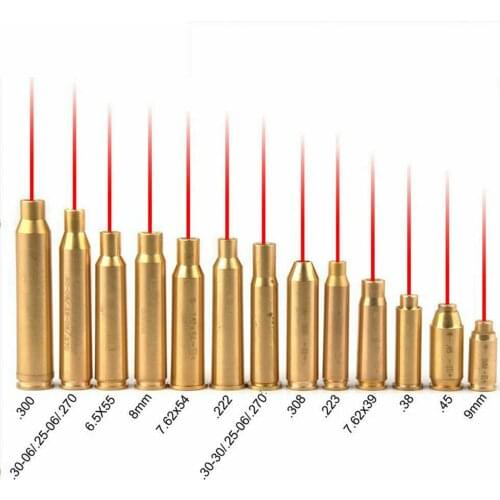 Tactics Red Laser Boresight CAL 7MM/8MM/9MM/223/308/303/20GA/40S/45ACP/7.62X39/7.62X54/ Cartridge Bore Sighter