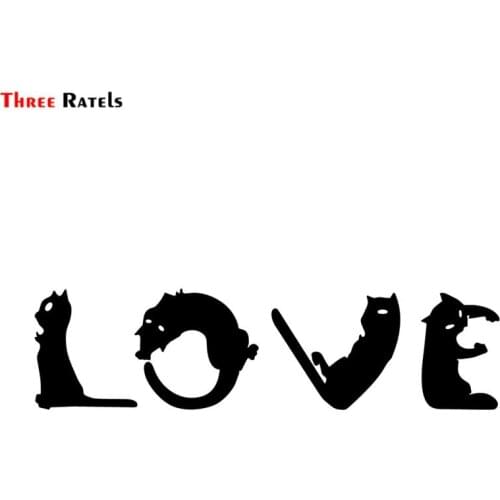 Three Ratels FD75 Love Cats Spell Out Vinyl Decal Sticker