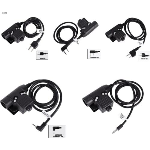 Military Headset Adapter U94 PTT for Icom / Kenwood / Midland / Motorola Talkabout / Mobile Phone Headset PTT Cable Plug