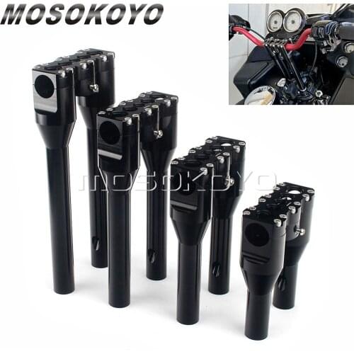 Cafe Racer Custom 1-1/2" Handlebar Risers Extend Bar Clamp 6" 8" 10" 12" Rise for Harley FXD Dyna Softail Fatboy Sportster XL883