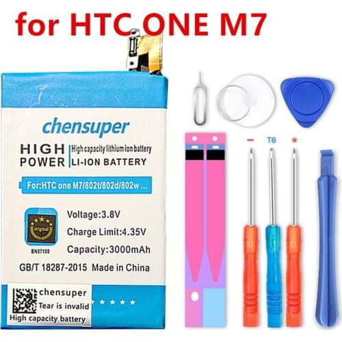 High quality 3000mAh BN07100 Li-ion Phone Battery for HTC ONE M7 802D 802T 802W 801E 801S 801N phone battery