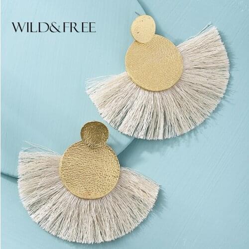 Wild&Free 4 Colors Bohemian Tassel Earrings For Women Fashion Jewelry Big Fringed Hanging Dangle Drop Earrings Brincos 2018 New