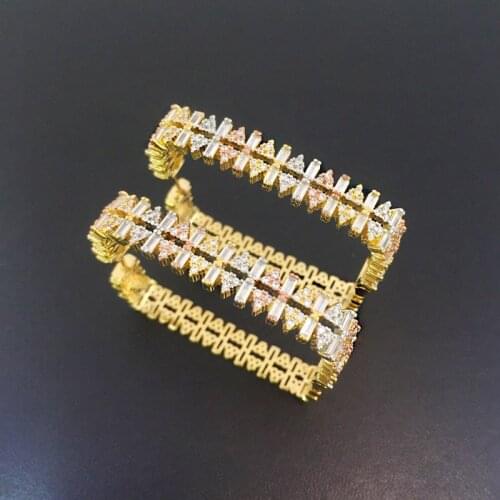 Vanifin Fashion Jewelry Toothed Wheel Shape Micro inlay Party Earrings Anniversary Banquet Daily Best Gift