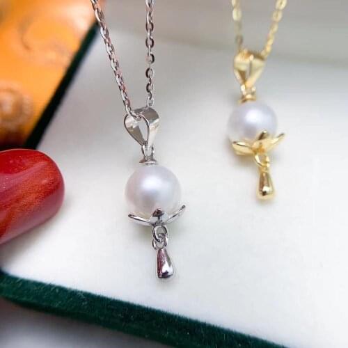 DIY Women 925 Sterling Silver Pendant Setting Mounting Findings Jewelry Base for Crystals Agate Pearls Corals Jade Stones Beads