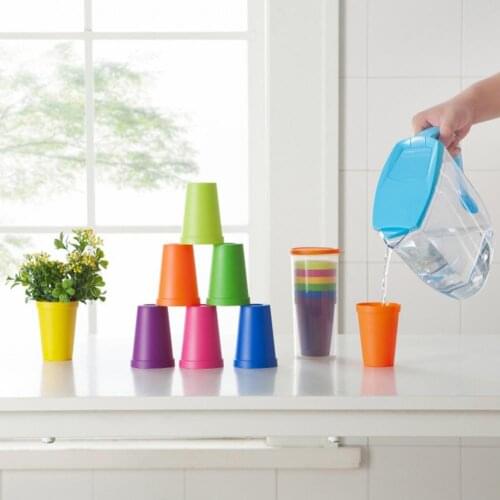 1 Set Water Cup Wide Application Bright-colored PP Food Grade Materials Easy to Carry Drink Cup for Home