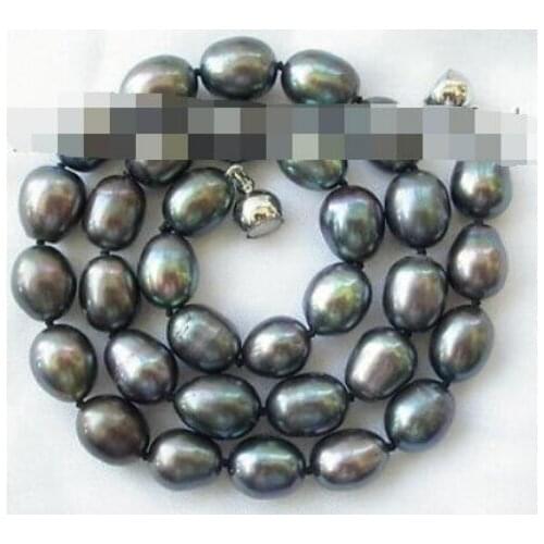 10-11mm baroque black freshwater cultured pearl necklace m555