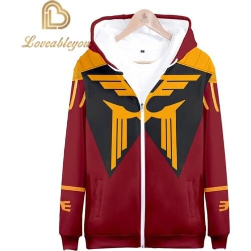 2020 New Style Japanese Anime Gundam Cartoon for Children Long Sleeve Autumn and Winter Adults Unisex Zipper Hoodie Top