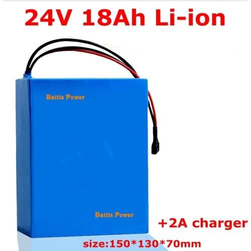 24v 18Ah 18650 li-ion battery pack 18ah 24v recharge lithium batteries with BMS for power tool ebike Motorcycles+2A Charge