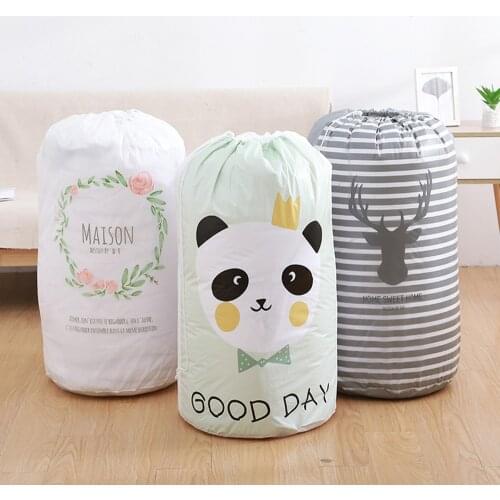 3 PC Portable Storage Bags Clothing Drawstring Pouch Pillows Quilt Blanket Bedding Organizer Closet Organizer Pouch Buffalo 60XX
