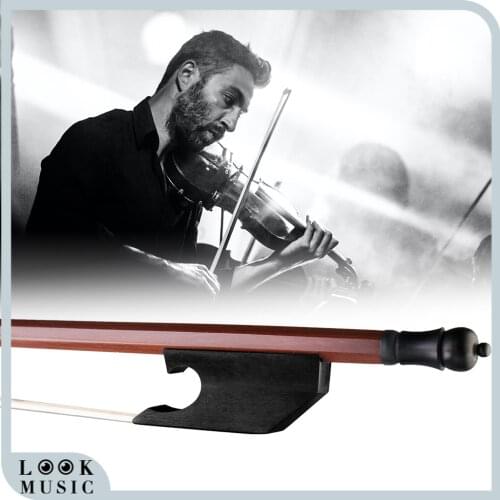 4/4 Brazil Wood Violin Bow Baroque Style Brazilwood Stick W/ Ebony Frog Natural Horsehair