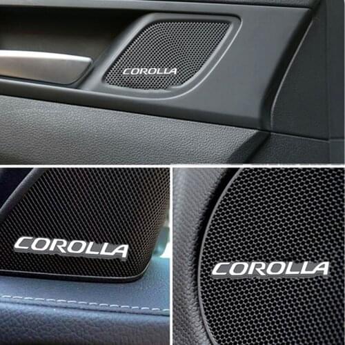 4Pcs Car Styling Speaker audio Emblem Badge Stickers For Toyota Corolla Accessories 2020 2019 2021 verso Auto Accessories