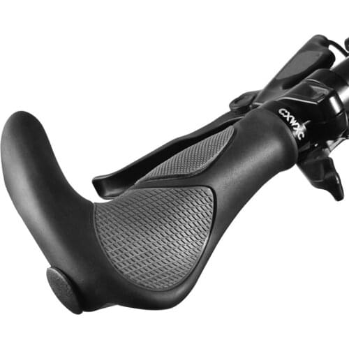 40# Flat Mtb Grips Bike Lock-on Bicycle Handlebar Grips Extended Bar End Support Ergonomics Cycling Handlebar Covers Bike Grips