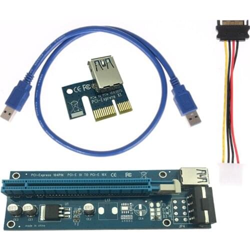 60cm USB 3.0 PCI-E Express 1x to 16x Extender Riser Card Adapter pcie 1 to 4 usb for Graphics Video card for Bitcoin Litecoin