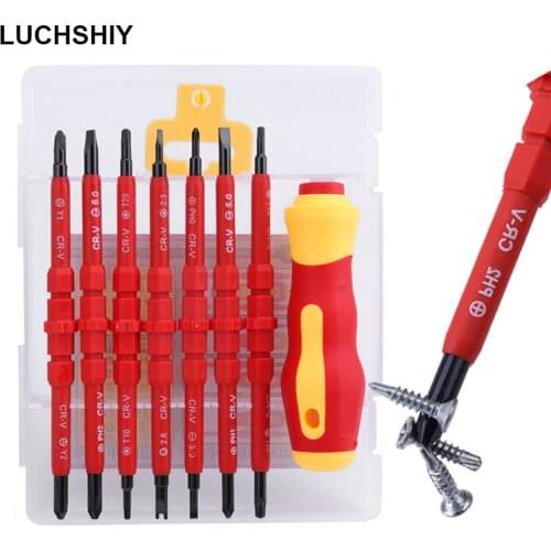 8/25 In 1 Insulated Screwdriver Set Of Magnetic Screw Driver Bits Phillips Slotted Screwdrivers Holder Electrician Hand Tools