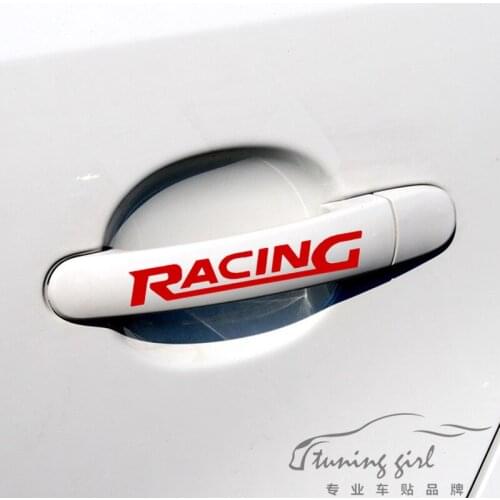 Car Stickers Racing Sports Creative Decals For Doors Handle Waterproof Auto Tuning Styling 13.5x2cm 4 PCS/Set D10