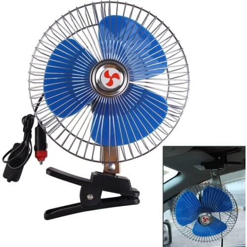8 Inch Car Fan 12V Vehicle Auto Car Fan Oscillating 25W Cooling Fan Portable Fan For Car With Car Charger High Quality Hot Sale
