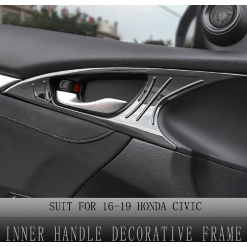 Inner Handle Covers for Honda Civic 2016-2019 10th Gen Inner Handle Decorative Frame Trim Stickers Car Interior Accessories