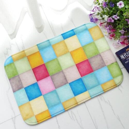 3D Printed Five colored squares carpets for living room coffee table sofa Mats carpet bedroom study bathroom entrance Decor Rug