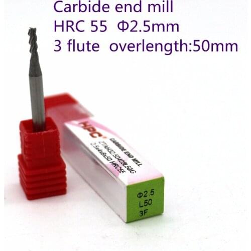 Blade diameter 2.5 overlength:50mm of 3 flutes flat end mills carbide end milling tungsten knife CNC machine tools mills cutter