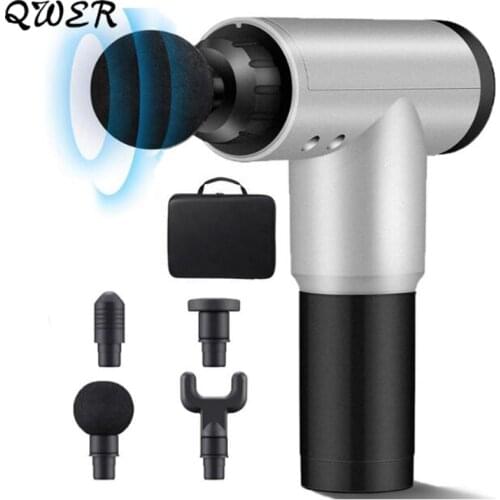 Electrical 4 Heads Massage Gun Body Shoulder Pain Relief Fascial Gun Deep Vibration Tissue Muscle Relaxation Massager Fitness