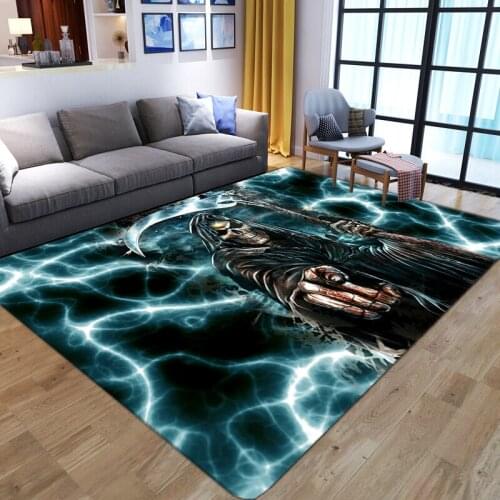 Halloween Doormats Nordic Flannel Skull 3D Printing Area Rugs kitchen Floor Mat Home Decor Large Carpets for Living Room Bedroom