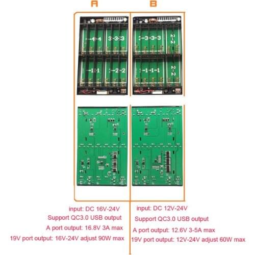 Hot USB 5.5x2.1mm 12V-24V Adjustable Output 12x 18650 Batteries DIY Power Bank Box for Laptop Mobile Phone Router Tablet LED