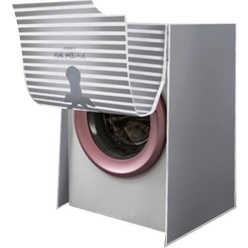 H7JF Washing Machine Dust Cover Waterproof Water Hood Cute Cartoon Dryer Dirt Hood Household Accessory