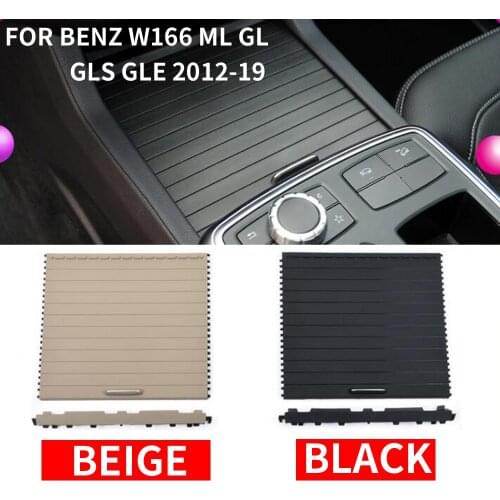 Car Interior Center Console Drink Water Cup Holder Cover Roller Blind Curtain Trim Zipper For BENZ W166 ML GL GLS GLE 2012-2019