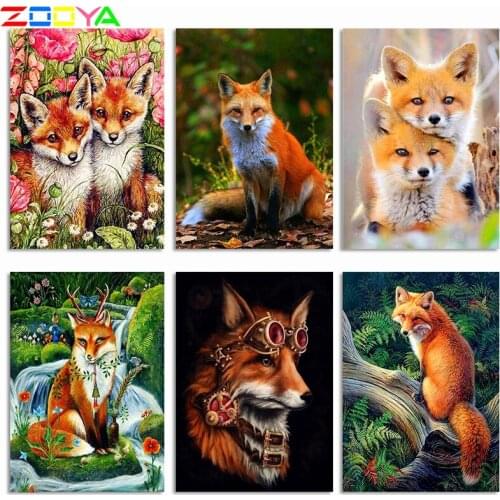 5D Painting Full Diamond Painting Embroidery Kit Animal Fox Embroidery Diamond Painting Hand Embroidery Home Decoration Sp745