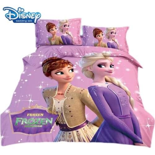 Disney Frozen Elsa Single Size Bedding Set For Children Bed Decor Duvet Covers Twin Flat Sheet 3-4Pcs Birthdays Gift Cartoon