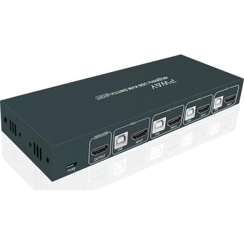 PWAY KVM Switch USB 2.0 Switch Selector 4Port PCs Sharing 4 Devices USB 2.0 for Keyboard Mouse Scanner Printer Kvm Switch Hub