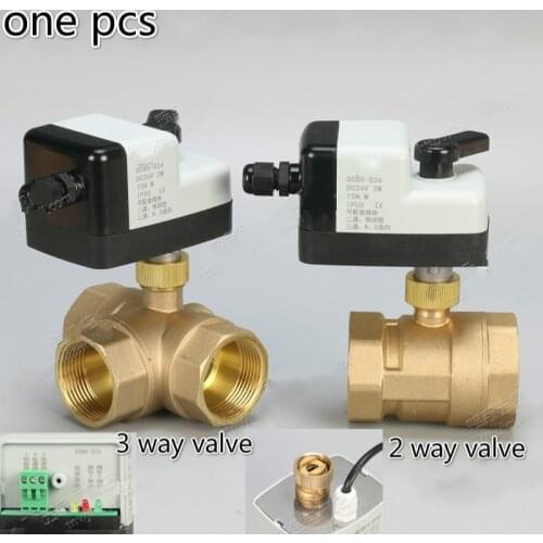 DC24v 2 way 3 way brass Motorized Ball Valve electric actuator brass ball valve ball valve electric DN15 DN20 DN25 DN32 DN40