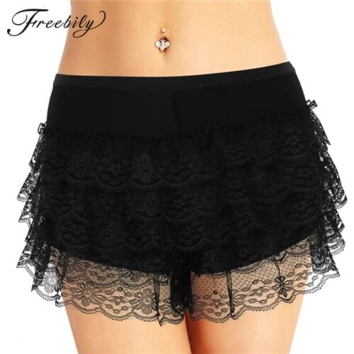 Summer Fashion Women lolita Shorts Sweet Style safety Short Pants Layered Lace Stretchy Elastic Waist Slim Pettipants Underpants