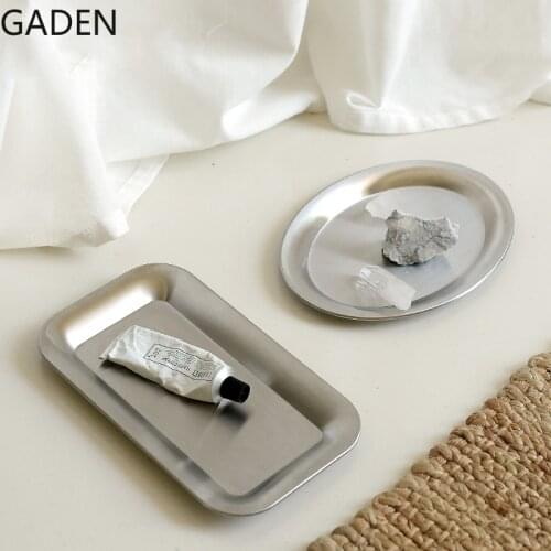 Frosted Matte 304 Stainless Steel Tray Rectangular Oval Debris Storage Tray Food Tray Restaurant Service Tray Kitchen Supplies