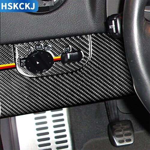 For Audi TT 8N 8J MK1 2001 2002 2003 2004 2005 2006 Carbon Fiber Stickers Dashboard Headlight Switch Interiors Car Accessories