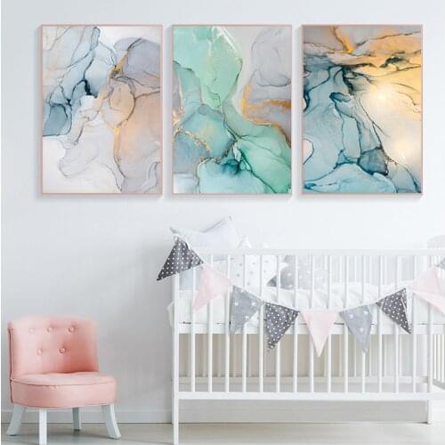 Abstract Green Stone Pattern Nordic Canvas Painting Quadro Wall Pictures Cuadros Decoracion Geometric Home Decor Unframed