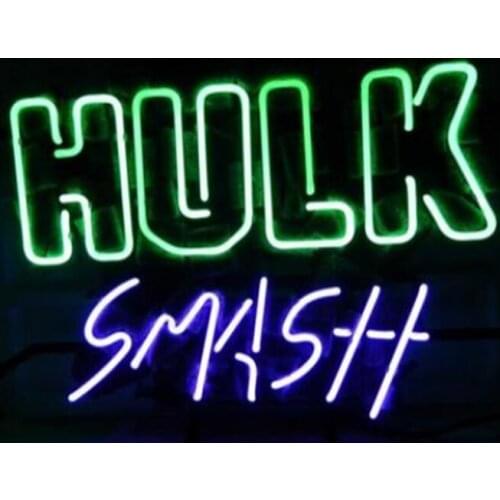 HULK SMASH Neon Sign Custom Handmade Real Glass Tube Bar Hotel KTV Store Gameroom Company Decoration Display Neon Signs 17"X14"