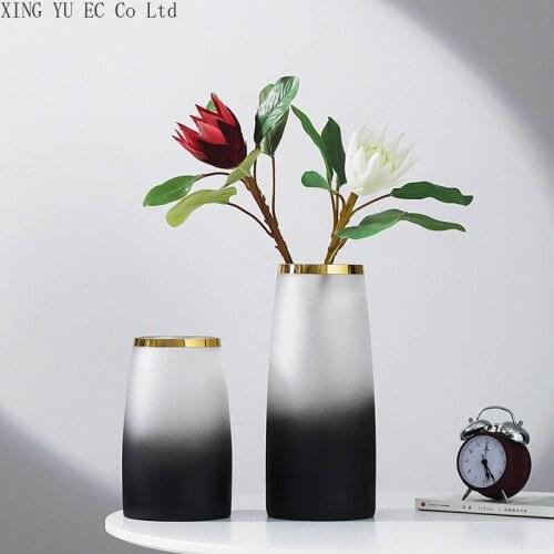Nordic Creative Gradient Phnom Penh Glass Vase Decoration Modern Dining Room Living Room Aquatic Flower Arrangement Decoration