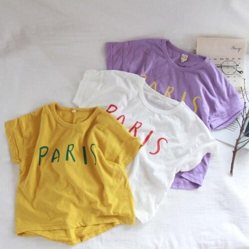 2021 new arrival girls boys summer short sleeve casual cotton kids t-shirt