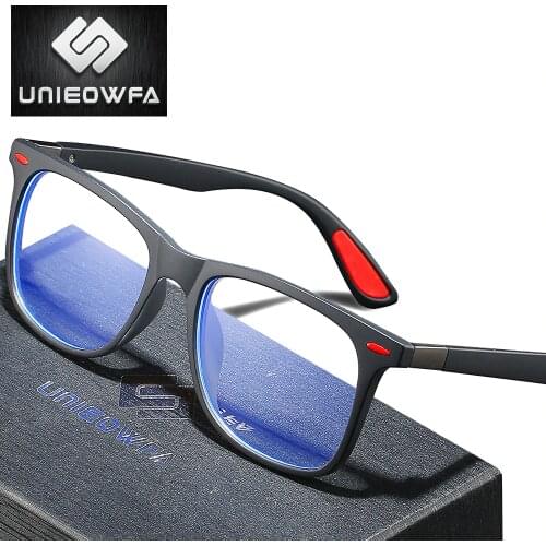Retro Square Anti Blue Light Blocking Glasses Men Computer Gaming Eyeglasses Radiation Protection Eyewear Anti Blue Ray Clear