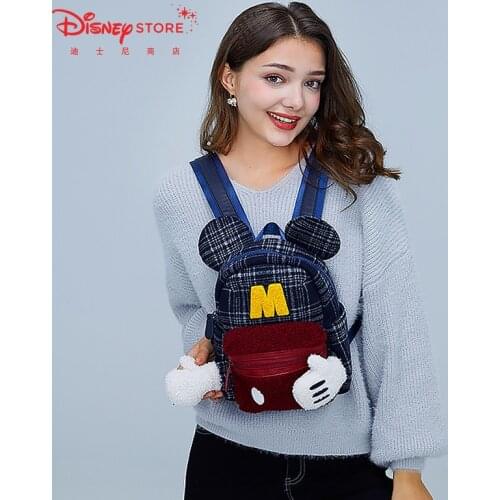 Authentic Disney Store Hug Mickey Series Backpack Trend Fashion Simple Ladies Backpack Backpack School Bag