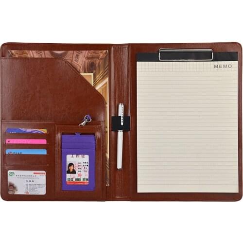 A4 Clipboard Folder Conference Paperwork Folder, Faux Leather Pad Business Folder Writing Clipboard with Cover, Portfolio Padfol