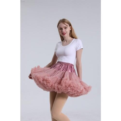 Dusty Pink Women Petticoat Wedding Accessories Tulle Puffy Skirt rockabilly Tutu Dress
