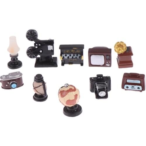 Retro Simulation Lamp Oil Lamp Camera TV Piano for Doll House Decor Dollhouse Miniature Baby DIY Toy Furniture Model Toys