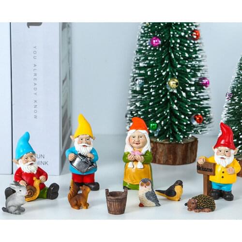 Fairy Garden Accessories Miniature Garden Gnomes Figurines Small Animal Christmas Party Ornaments for Home