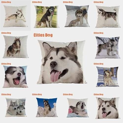 Dog pillow covers decorative cushion covers for sofa Pillows Alaska Malamute dogs pillowcase cushions cover home decor almofada