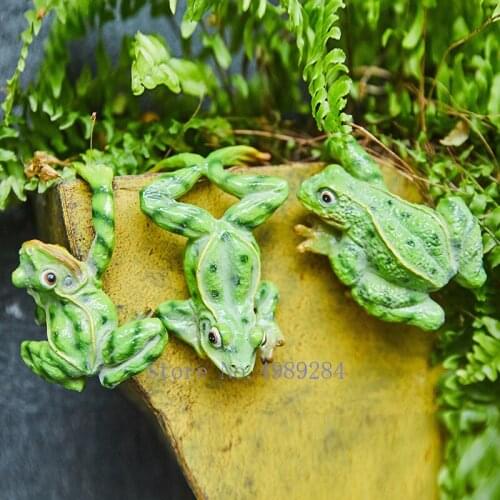 Modern Creative Resin Simulated animal frog Three-piece suit Decorative ornaments outdoor Garden courtyard flower pot decoration